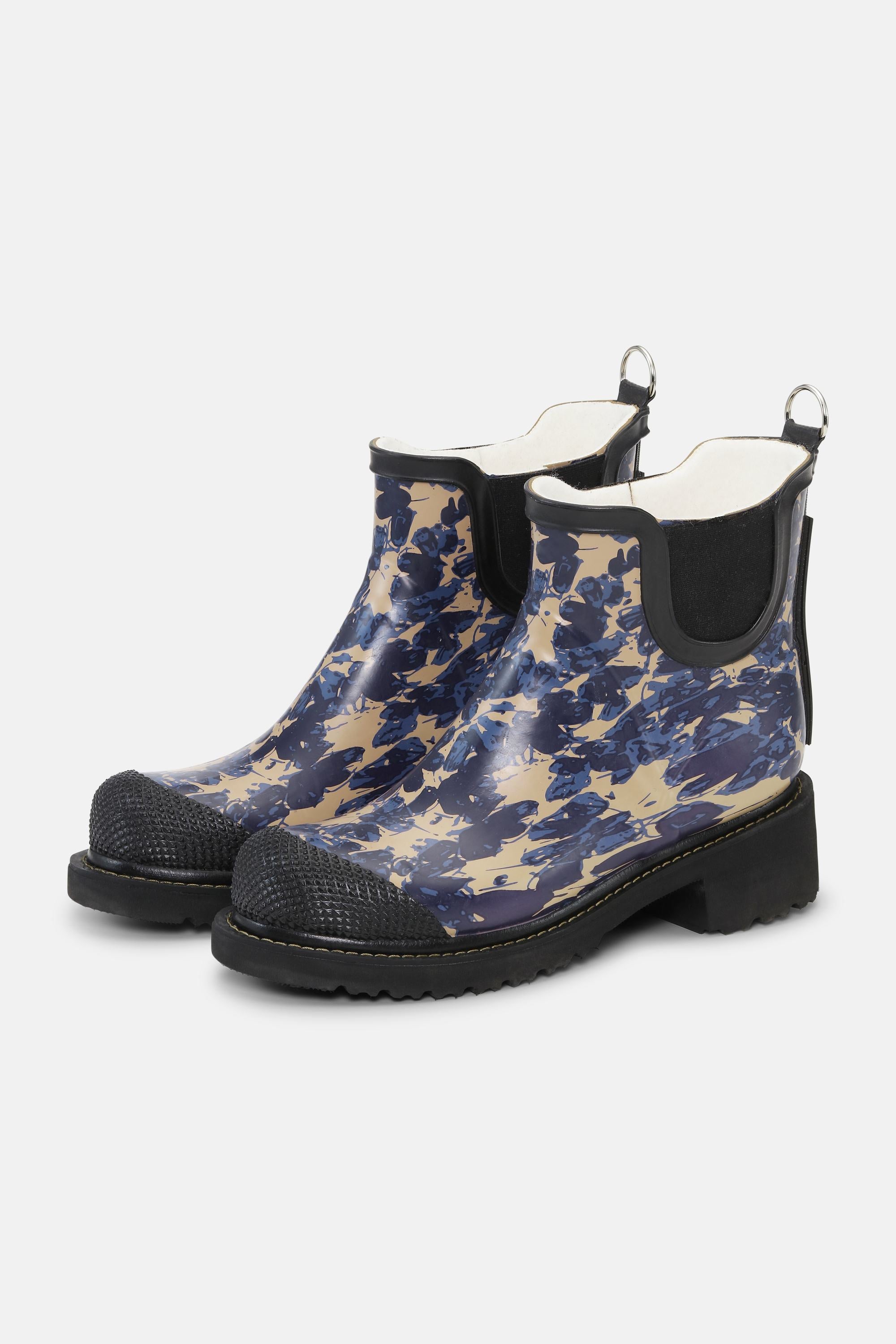 Short Rubber Boot - Beige Butterfly